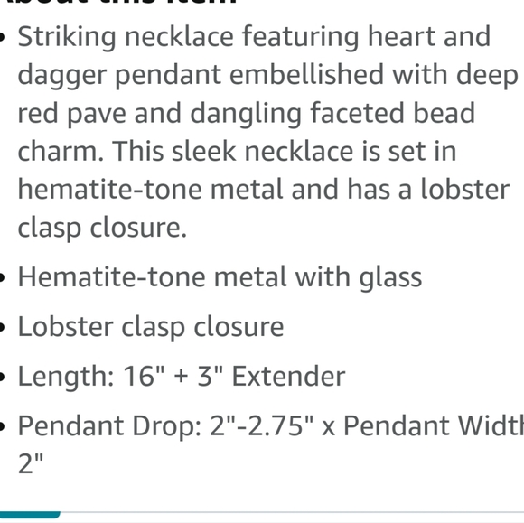 Betsey Johnson Heart Dagger Pendant Necklace! NWT! - Picture 16 of 16